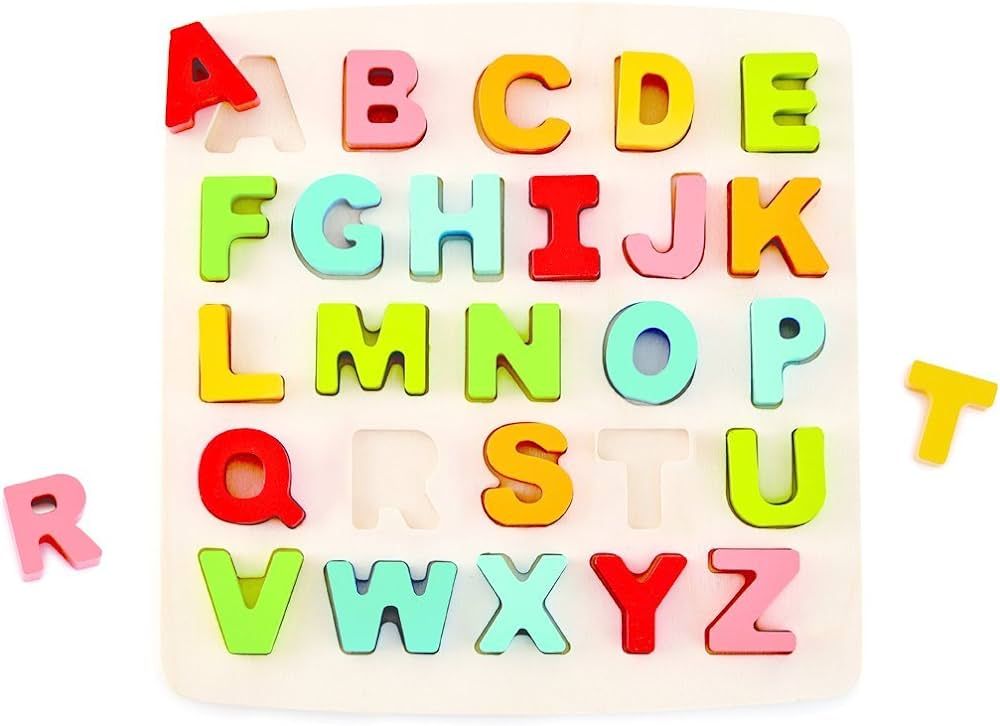 Hape Alphabet Blocks Learning Puzzle | Wooden ABC Letters Colorful Educational Puzzle Toy Board f... | Amazon (US)