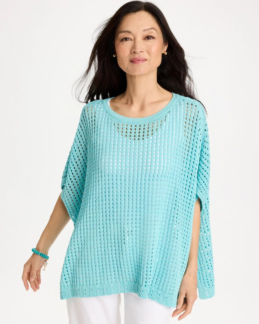 Open-Stitch Sweater Poncho | Chico's