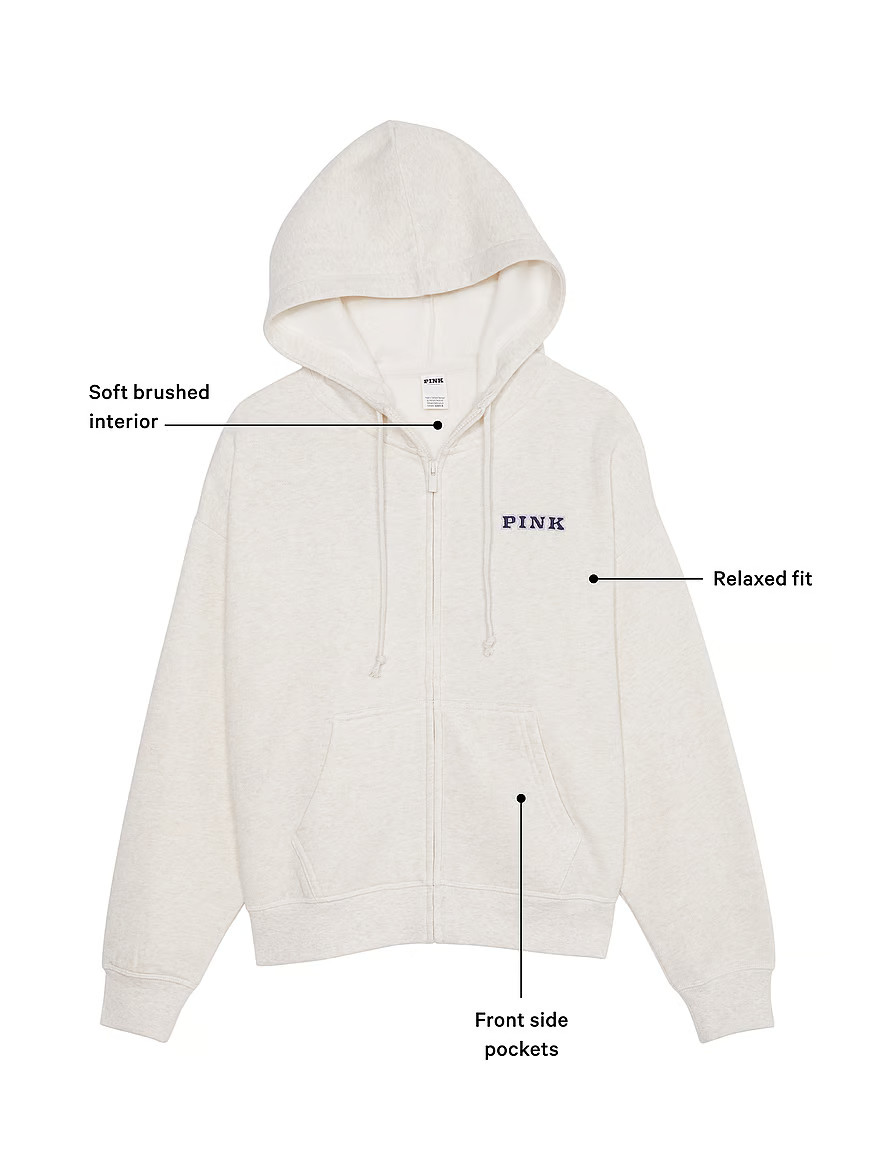 Ivy Fleece Campus Full-Zip Hoodie | Victoria's Secret (US / CA )