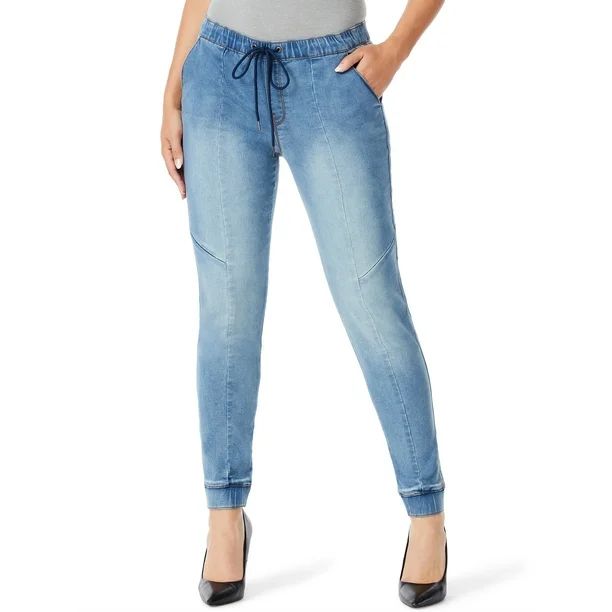 Sofia Jeans by Sofia Vergara Women's Paula Knit Denim Joggers | Walmart (US)