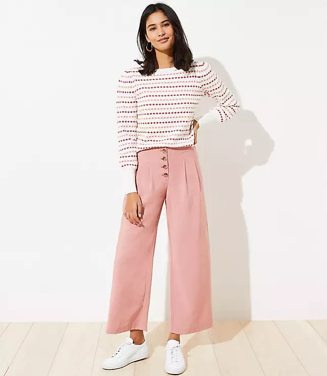 Button Front Fluid Pants | LOFT | LOFT