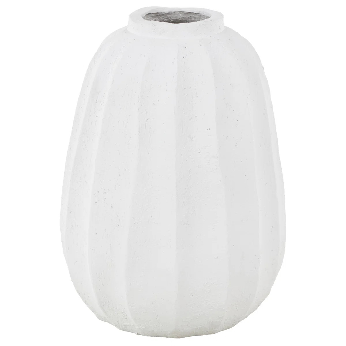 Magnesium Oxide Wide Vase With Carved Grooves | Wayfair North America