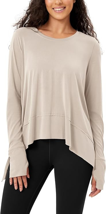 ODODOS Women's Modal Soft Long Sleeve Tee with Thumb Hole Athletic Gym Workout Tops Yoga Shirts | Amazon (US)
