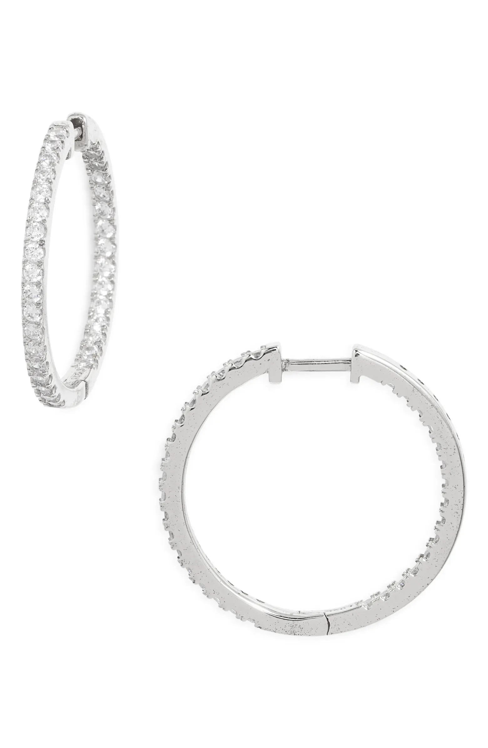 Pavé Cubic Zirconia Hoop Earrings | Nordstrom