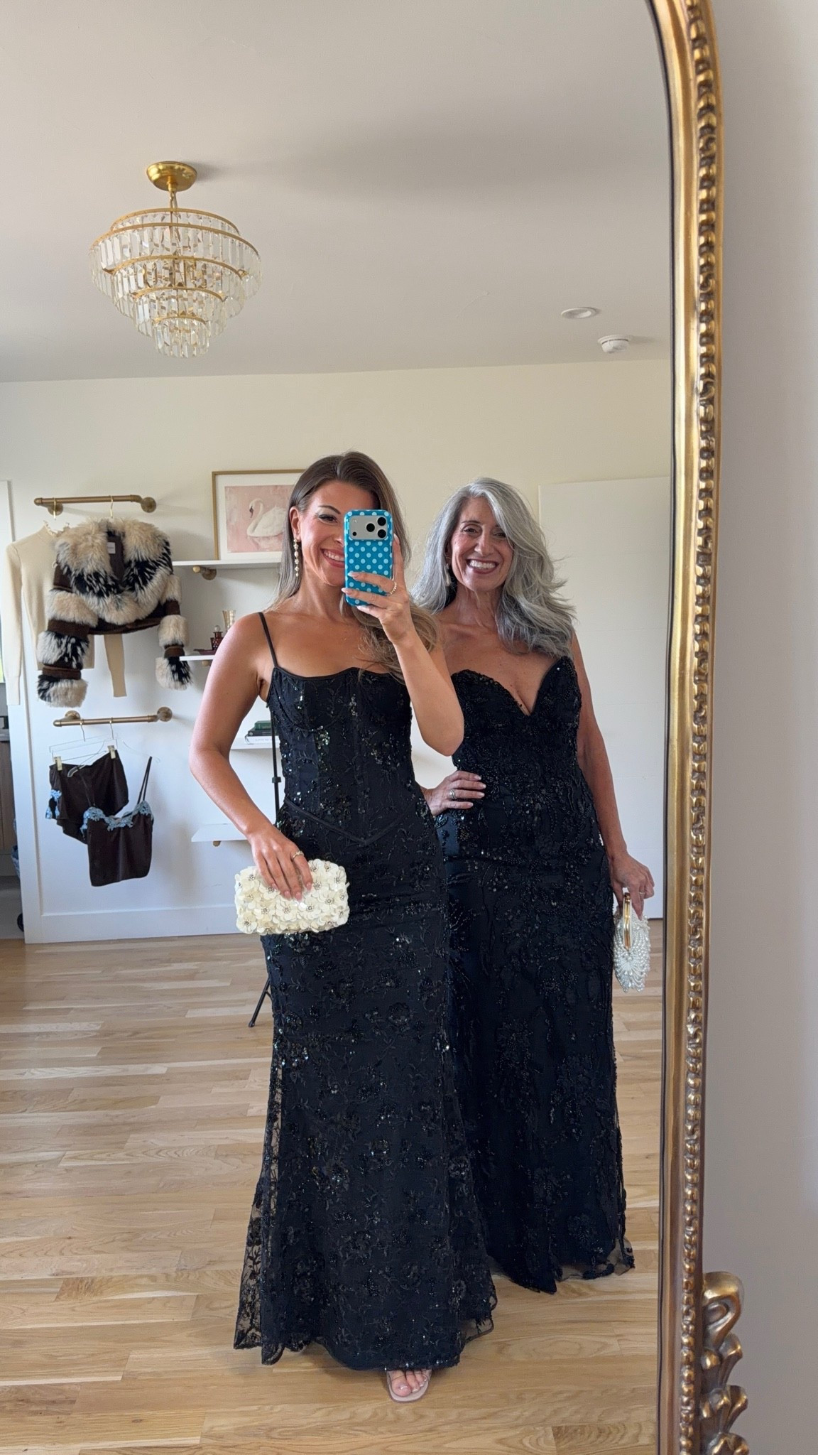 black gown with thin straps, a corset-style bodice, and sequined floral lace, black strapless gown with a sweetheart neckline and sequined floral lace mom and me formal wedding guest and mother of the bride dresses 💍✨

revolve code: tulip
mac duggal code: emerson10

I’m 5’4” and wear a size small/2 

mom is 5’4” and wears a medium/6


fall wedding guest dresses, wedding guest dresses, cocktail dresses, semi-formal dresses, black tie wedding guest dresses, destination wedding guest dresses, garden party dresses, wedding guest outfit ideas, mom & me outfits, mom & me dresses, matching outfits, mother daughter outfits, family photo outfits, wedding guest dresses, mother of the bride, mother of the groom, wedding guest outfit ideas