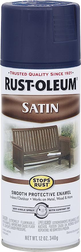 Rust-Oleum 300115 Stops Rust Enamel Spray Paint, 12 oz, Classic Navy | Amazon (US)