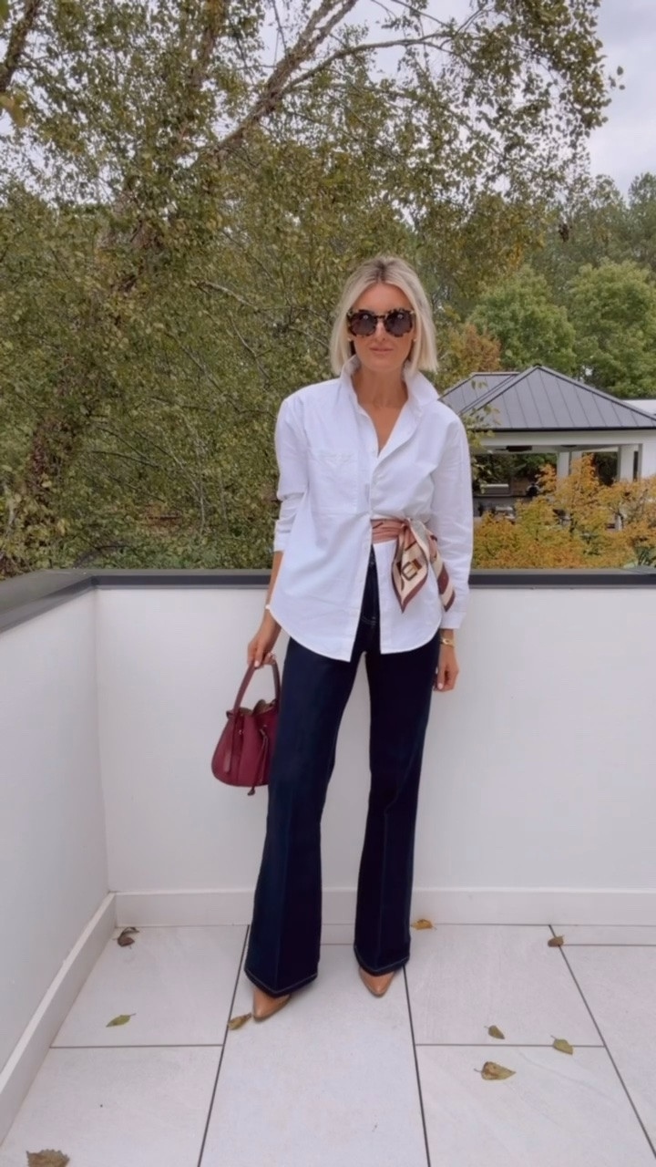 I styled a scarf like this this weekend with a different outfit and loved it! I wanted to try it with this classic white button down & dark wash jeans! So elevated! Wearing M/25

Loverly Grey, fall outfit inspo, fall staples, white button down, Walmart, old Navy, dark wash jeans, scarf styling 

#LTKootd #LTKSeasonal