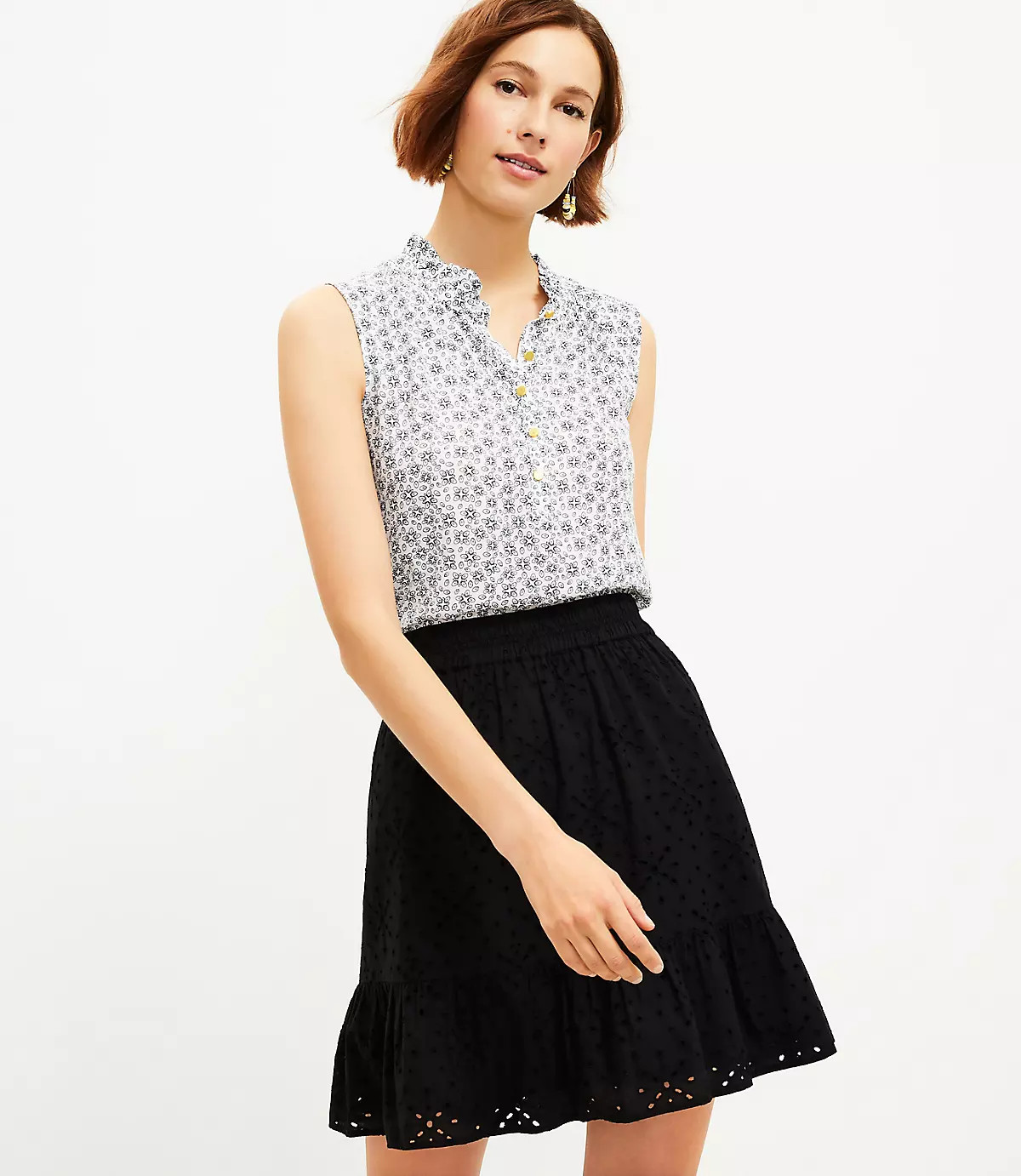 Eyelet Flounce Skirt | LOFT | LOFT