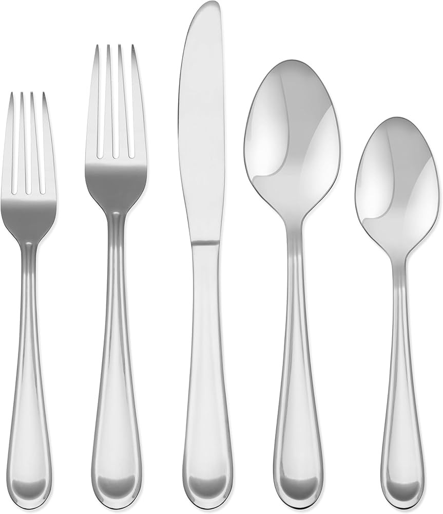 Hampton Forge Clark – 20 Piece Flatware Set, Service for 4, One Size, Silver | Amazon (US)
