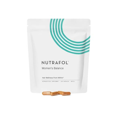 Nutrafol Women's Balance Hair Growth Supplements, Ages 45 and Up, Clinically Proven for Visibly Thicker Hair and Scalp Coverage in 3-6 Months, Dermatologist Recommended - 1 Month Supply Refill Pouch | Amazon (US)