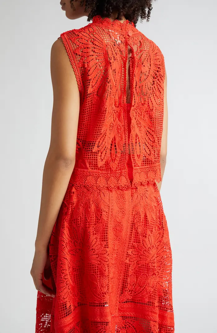 FARM Rio Toucan Guipure Lace Sleeveless Crop Top | Nordstrom | Nordstrom