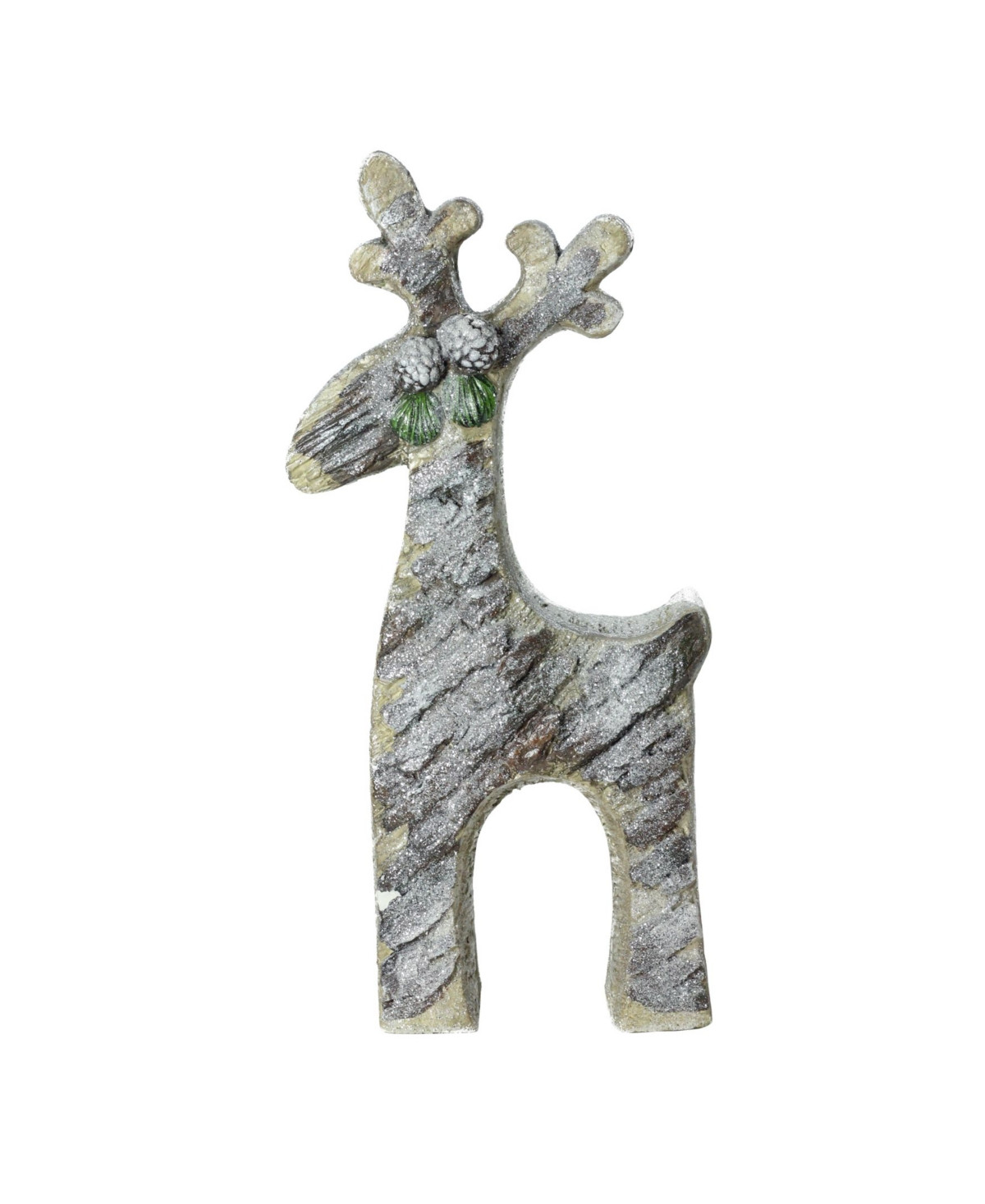 Northlight 22" Gray Rustic Glittered Christmas Reindeer Table Top Decoration - Gray | Macy's