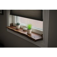 Walnut Live Edge Window Sill Shelf Adhesive Rustic Plant Display For Home Decor | Etsy (US)