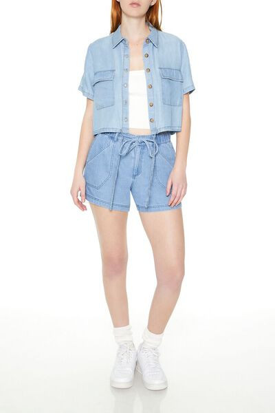 Cropped Denim Shirt | Forever 21