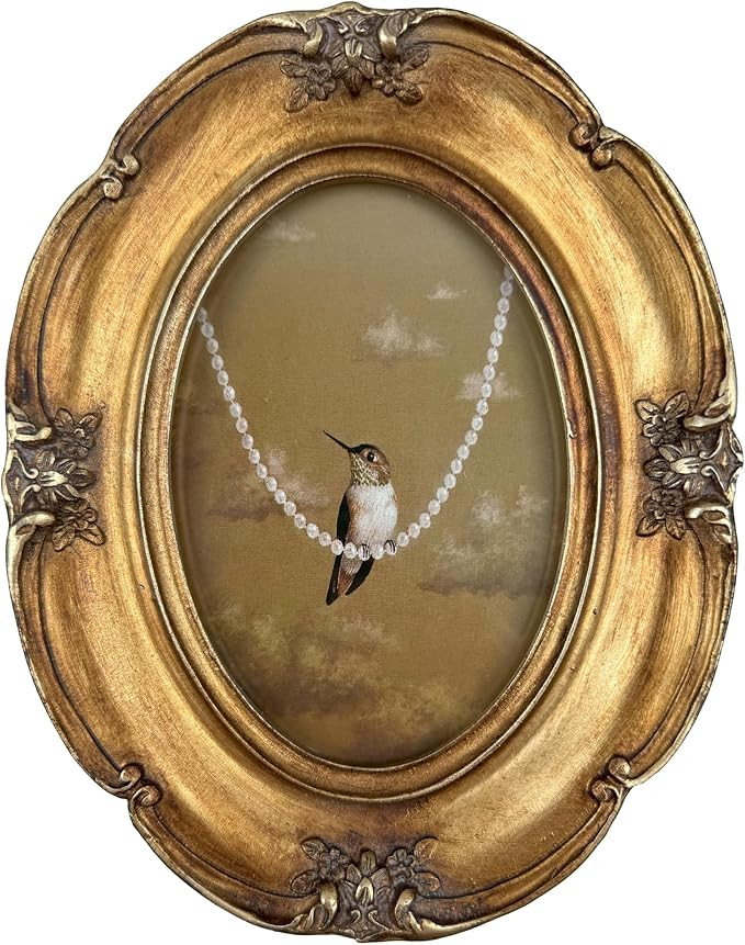 4x6 Vintage Bronze Oval Picture Frame - Glass Front Art Deco Photo Frame - Antique Gold Tabletop ... | Amazon (US)