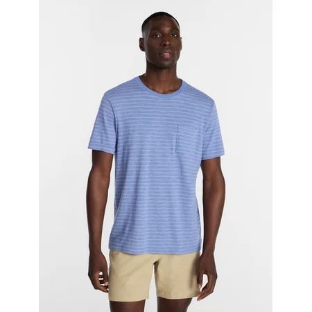George Men s & Big Mens Classic Fit Striped Short Sleeve Crewneck T-Shirt Sizes S-5XL | Walmart (US)