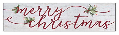 Kindred Hearts 40"x10" Merry Christmas Shiplap Wall Sign, White | Amazon (US)