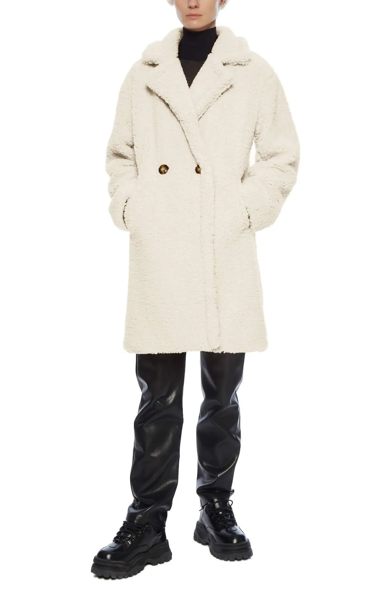 Apparis Anouck Faux Shearling Coat in Ivory at Nordstrom, Size Xx-Small | Nordstrom