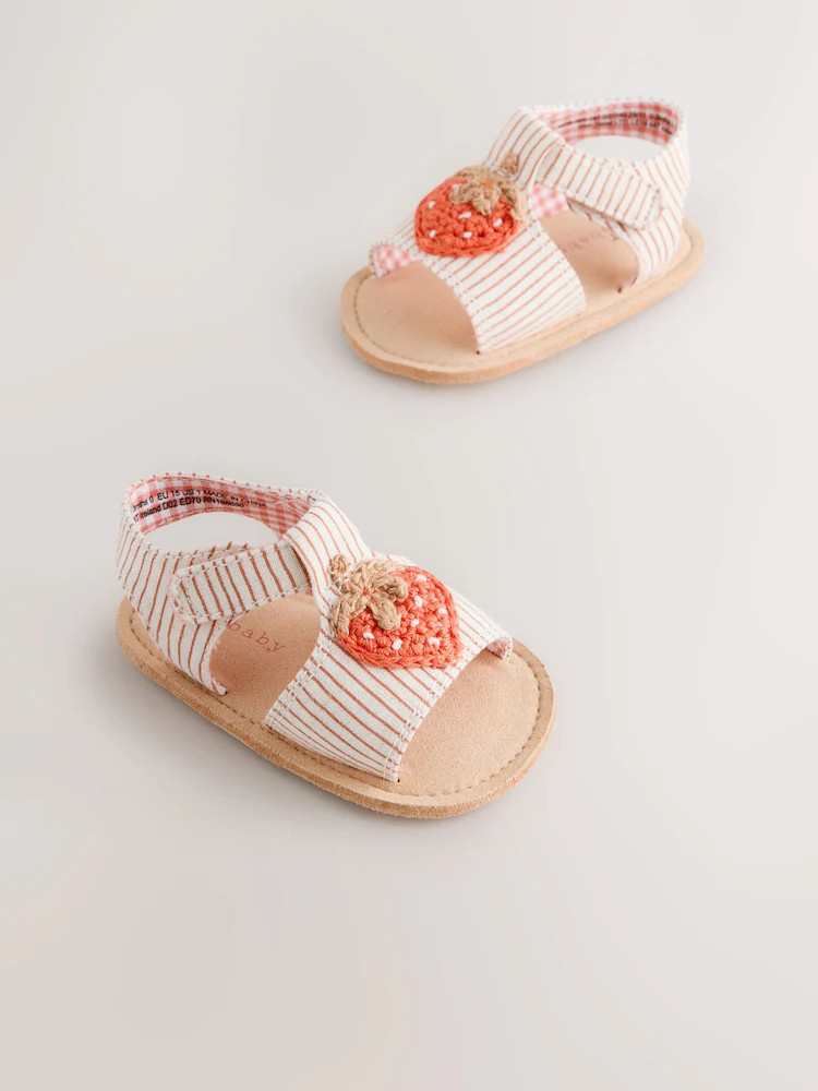White/Pink Strawberry Baby Sandals (0-24mths) | Next US