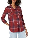 Jessica Simpson Women's Petunia Long Sleeve Button Up Shirt, Molten Lava-Blush Plaid, XSmall | Amazon (US)