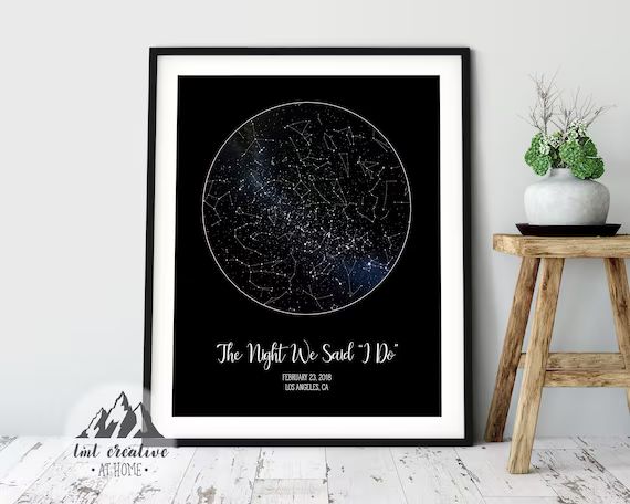 Valentines Day Gift. Star Map Print or Framed. Personalized | Etsy | Etsy (US)