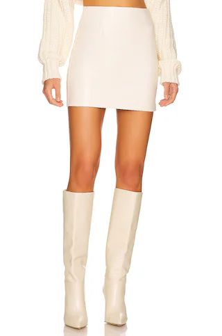 LBLC The Label Abby Faux Leather Mini Skirt in Ivory from Revolve.com | Revolve Clothing (Global)