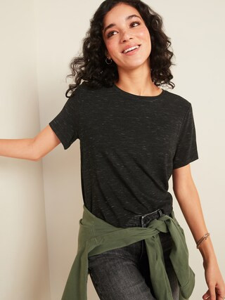 Luxe Space-Dye Crew-Neck Tee for Women | Old Navy (US)