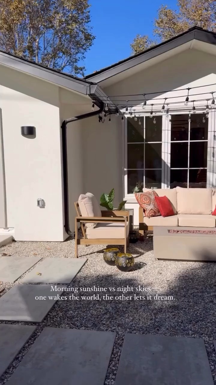 Be it day or night, we love hanging out here! Can’t wait for spring to kick in full swing! 

Most of my pieces in this space are on Amazon. We loved putting this space together. 

Comment ‘Shop’ to get the links to shop this space! 

Follow along @onesqftatime as we share more about our #makingourhouseahome journey!

#spring2026 #springsummer #backyardtransformation #backyarddesigns