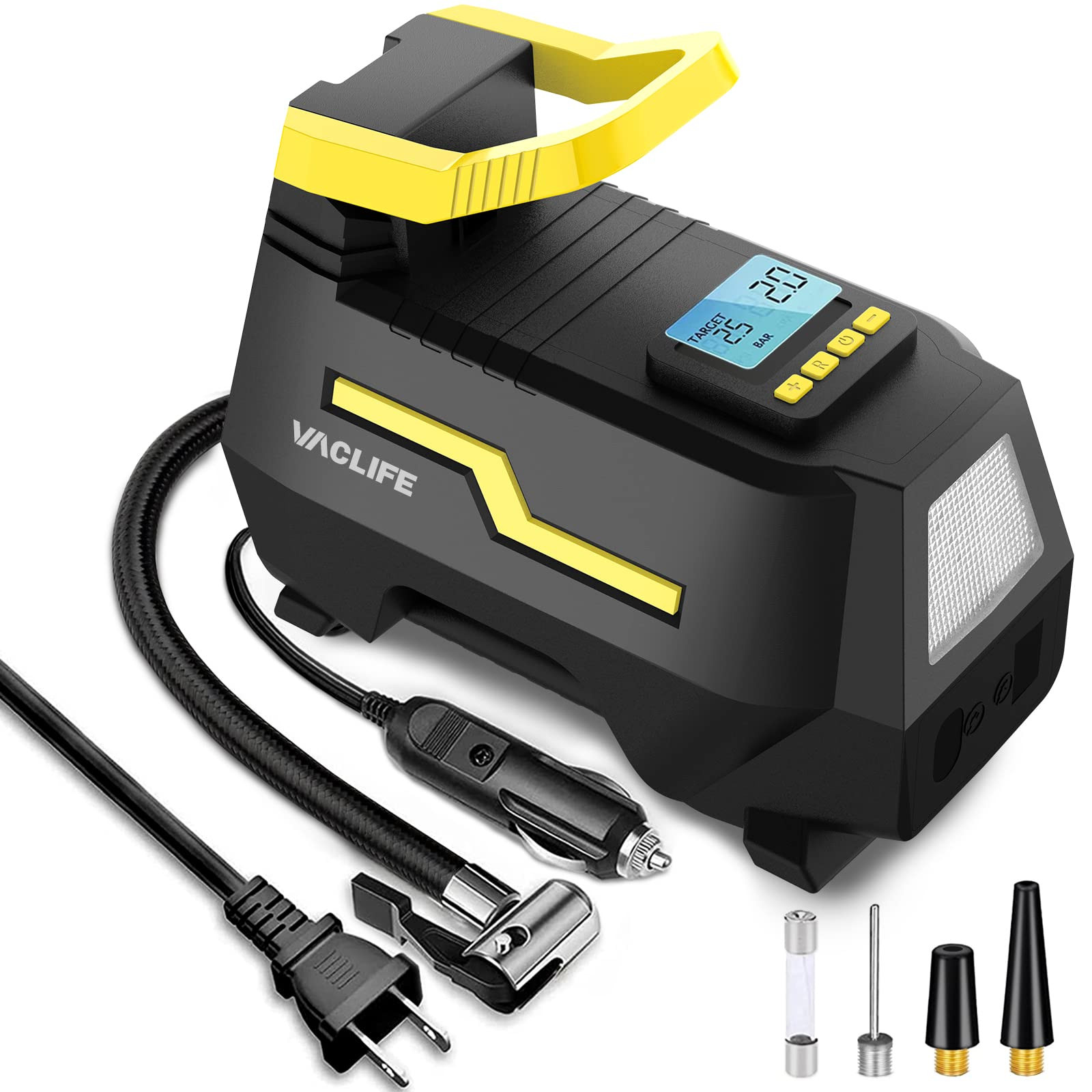 VacLife AC/DC 2-in-1 Tire Inflator - Portable Air Compressor, Air Pump for Car Tires (up to 50 PS... | Amazon (US)