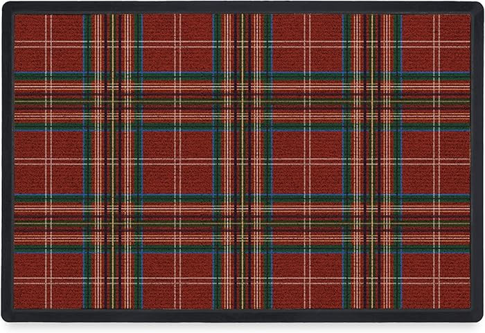 RUGGABLE Washable Front Doormat – Winter Tartan Red 2x3 Indoor/Outdoor Doormat – Fade–Resis... | Amazon (US)