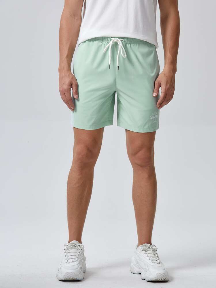 SHEIN Men Drawstring Waist Tree Print Shorts | SHEIN