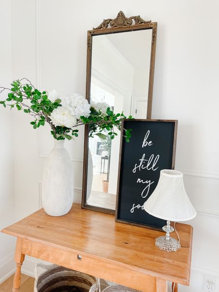 FARMHOUSE ENTRY 
.
Adding a collection of flowers, a tall mirror and a quote tells people about the space they are entering 🤍

#LTKFind #LTKhome #LTKstyletip