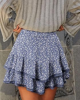 onlypuff Flowy Shorts for Womens Ruffle Skorts Mini Skirts High Waisted Teen Gilrs Tennis Skort C... | Amazon (CA)