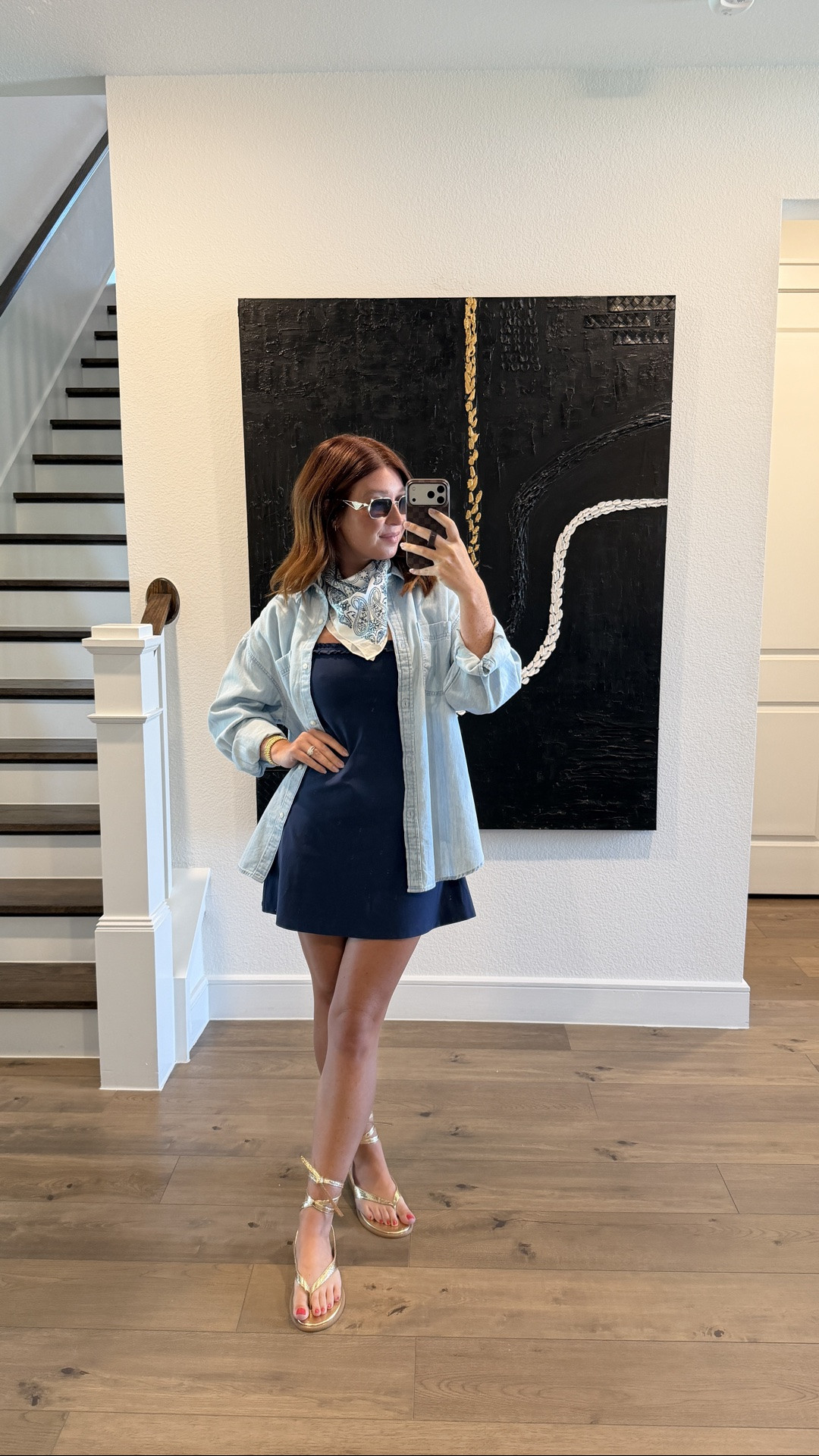 today’s casual summer outfit 

size medium in dress and denim shirt

#LTKootd #LTKmomlife