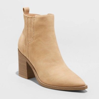 Women&#39;s Whitney Heeled Boots - Universal Thread&#8482; Natural 8.5 | Target