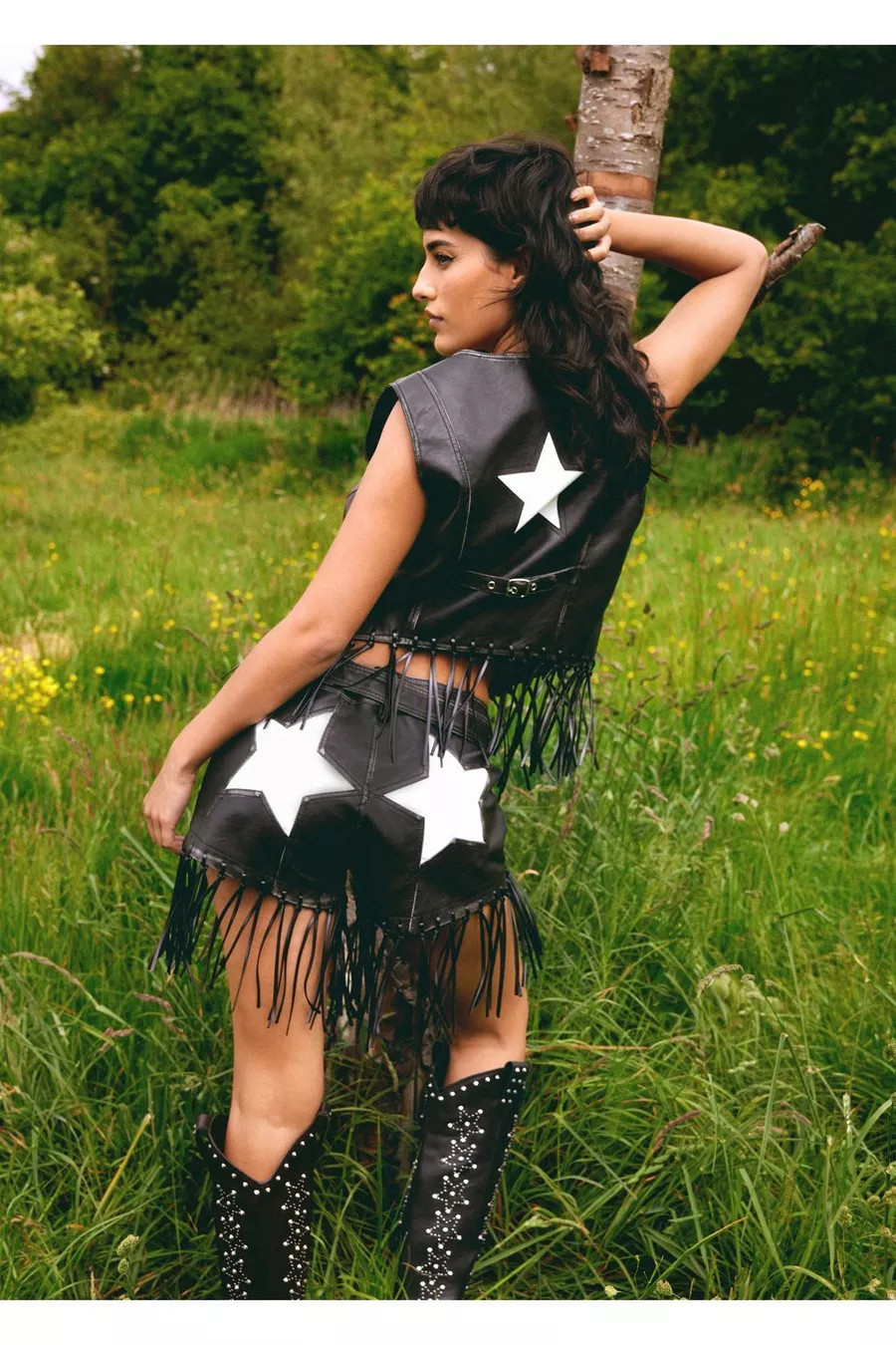 Faux Leather Star Bum Fringe Shorts | Nasty Gal (US)