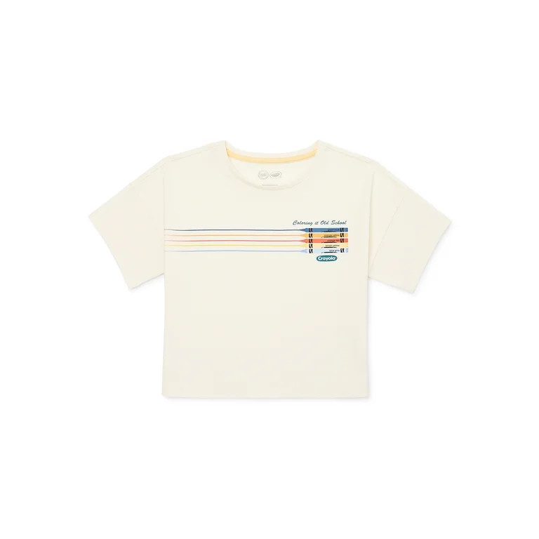 Wonder Nation Girls Boxy Graphic Tee, Sizes 4-18 | Walmart (US)