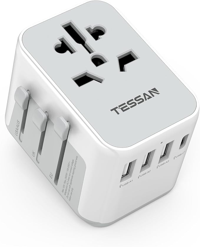 TESSAN Reiseadapter Weltweit, Universal Reisestecker mit 3 USB A und 1 USB C, Internationaler Ste... | Amazon (DE)
