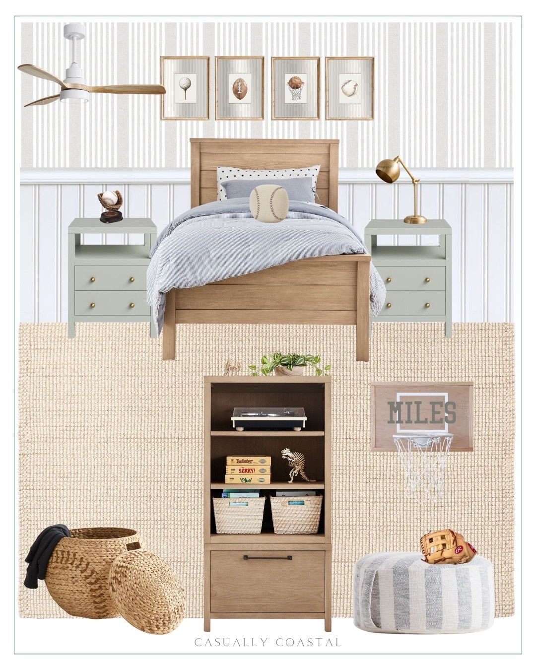 Little Boy Bedroom Design

Boy bedroom, coastal bedroom, baseball themed bedroom, neutral rug, bedroom rug, coastal bed, coastal nightstand, striped wallpaper, neutral wallpaper, pottery barn bed, twin bed, bookcase with drawer base, pottery barn bookcase, sports wall art decor, vintage sports canvas prints, baseball sports hamper, chambray reversible comforter and shams, coastal bedding, boys bedding, baseball shaped canvas pillow, blue striped floor cushion, 2 drawer nightstand, chunky wool jute rug, sports task lamp, baseball lamp, personalized mini basketball hoop, wood backboard, baseball glove ball holder trophy, 3 blade ceiling fan, youth baseball glove, kids baseball pajamas, coastal baskets, touchdown wool rug 

#LTKHome #LTKKids