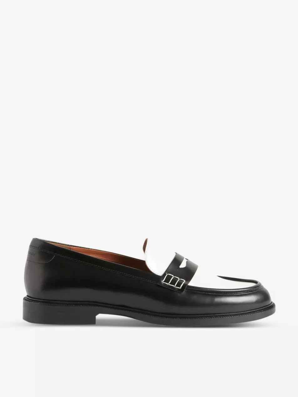 Auden contrast-panel round-toe leather loafers | Selfridges