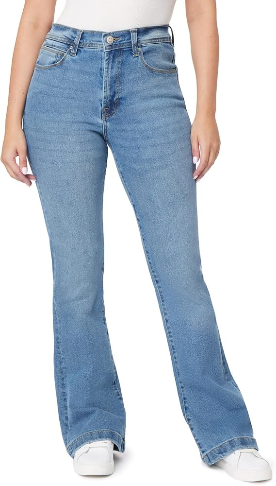 kensie Jeans Women's Savannah High-Rise Flare Trouser Hem 32-Inch Inseam, Size 0-14 | Amazon (US)