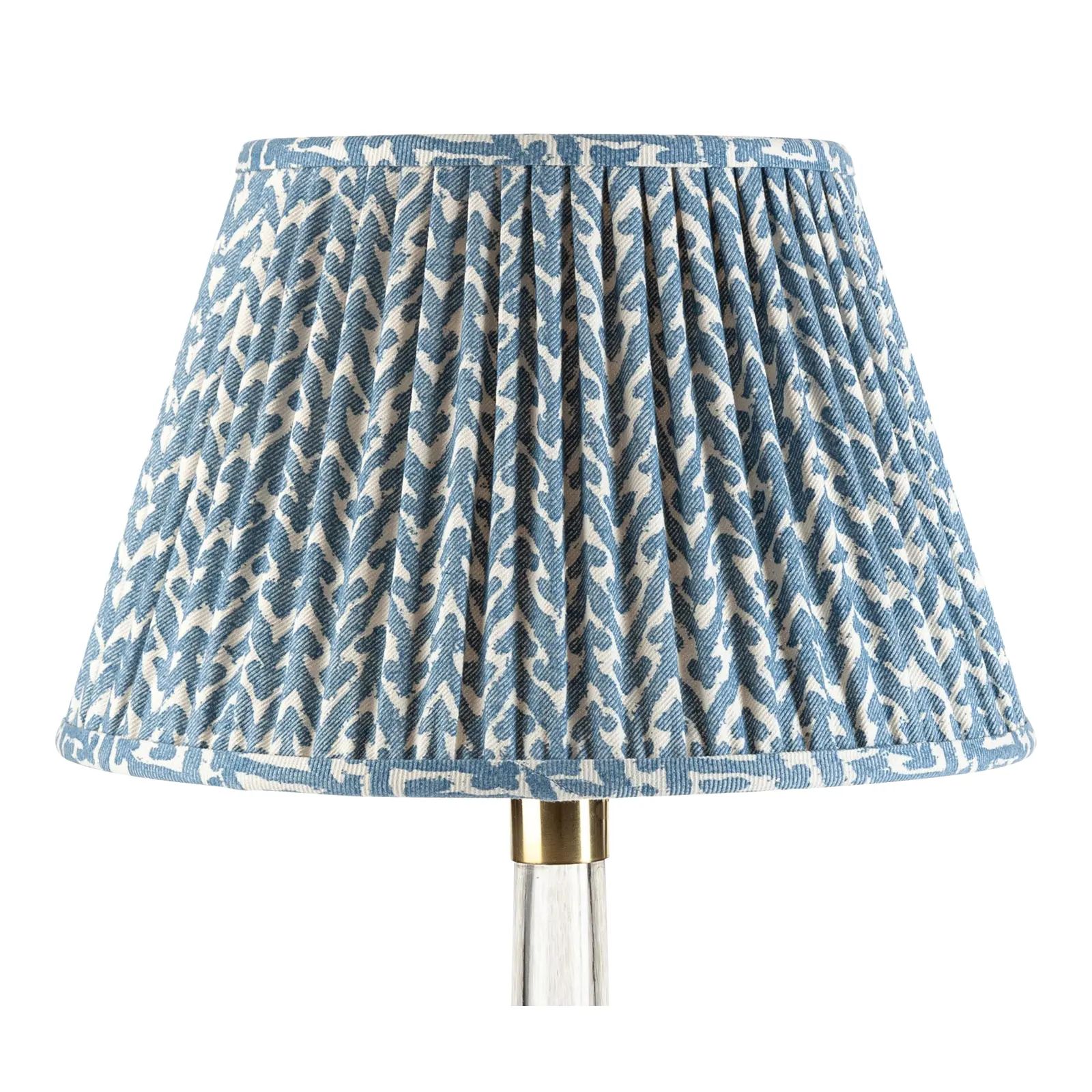 Fermoie Gathered Cotton Lampshade in Blue Rabanna, 18 Inch | Chairish