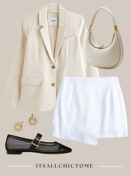 Style a white linen skort with me- capsule wardrobe, European summer, ballet flat 

#LTKstyletip #LTKworkwear