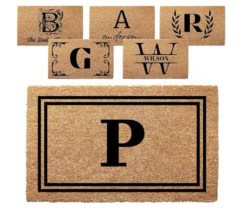 clicked craft Personalized Door Mat with Monogram - Custom Doormat with Anti-Slip Backing - 3 Size Options - Family Doormat Custom Door Mats for Front Door Front Door Mat for Outdoor Decor | Amazon (US)
