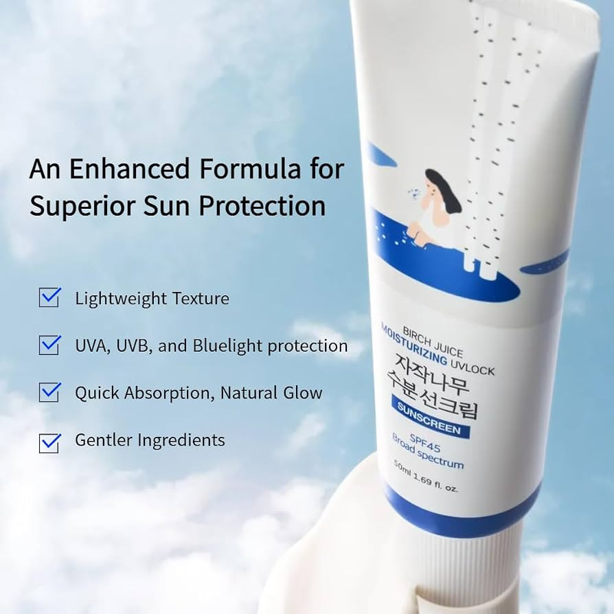 ROUND LAB Birch Juice Moisturizing UV LOCK 1.69 Fl Oz SPF 45 broad spectrum, A moisturizing sunsc... | Amazon (US)
