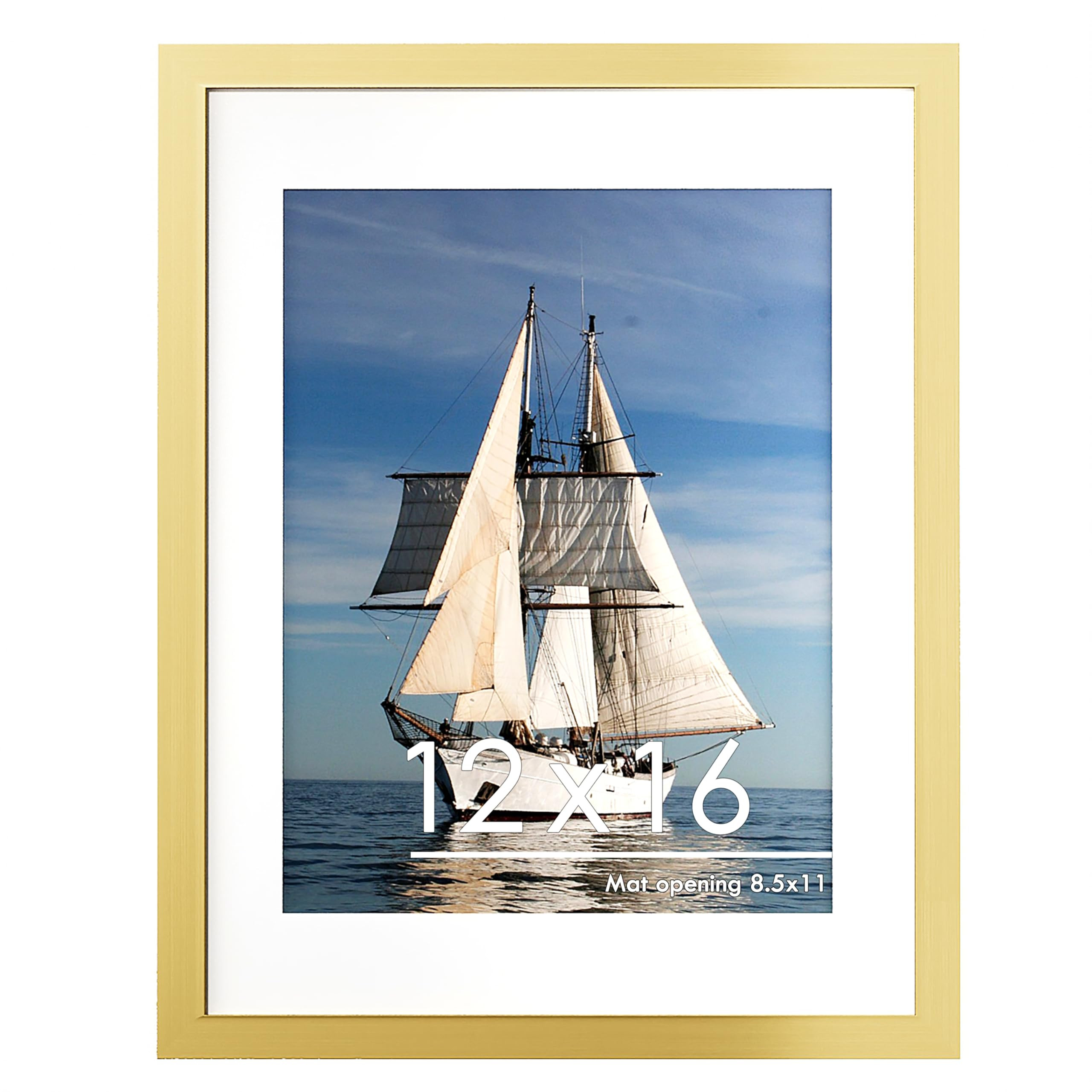 PEALSN 12x16 Picture Frame, Display Pictures 8.5 x 11 with Mat or 12 x 16 Without Mat for Wall Mo... | Amazon (US)