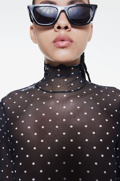 Mesh Bodycon Dress with Overlocked Trim | H&M (US + CA)