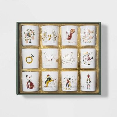 3oz 12pk Twelve Days of Christmas Votive Candle Set Vanilla Wishes - Opalhouse™ | Target