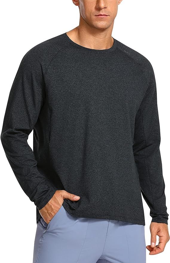 CRZ YOGA Mens Essentials Long Sleeve Tee Shirts Pullover Casual Lounge Shirts Quick Dry Running G... | Amazon (US)