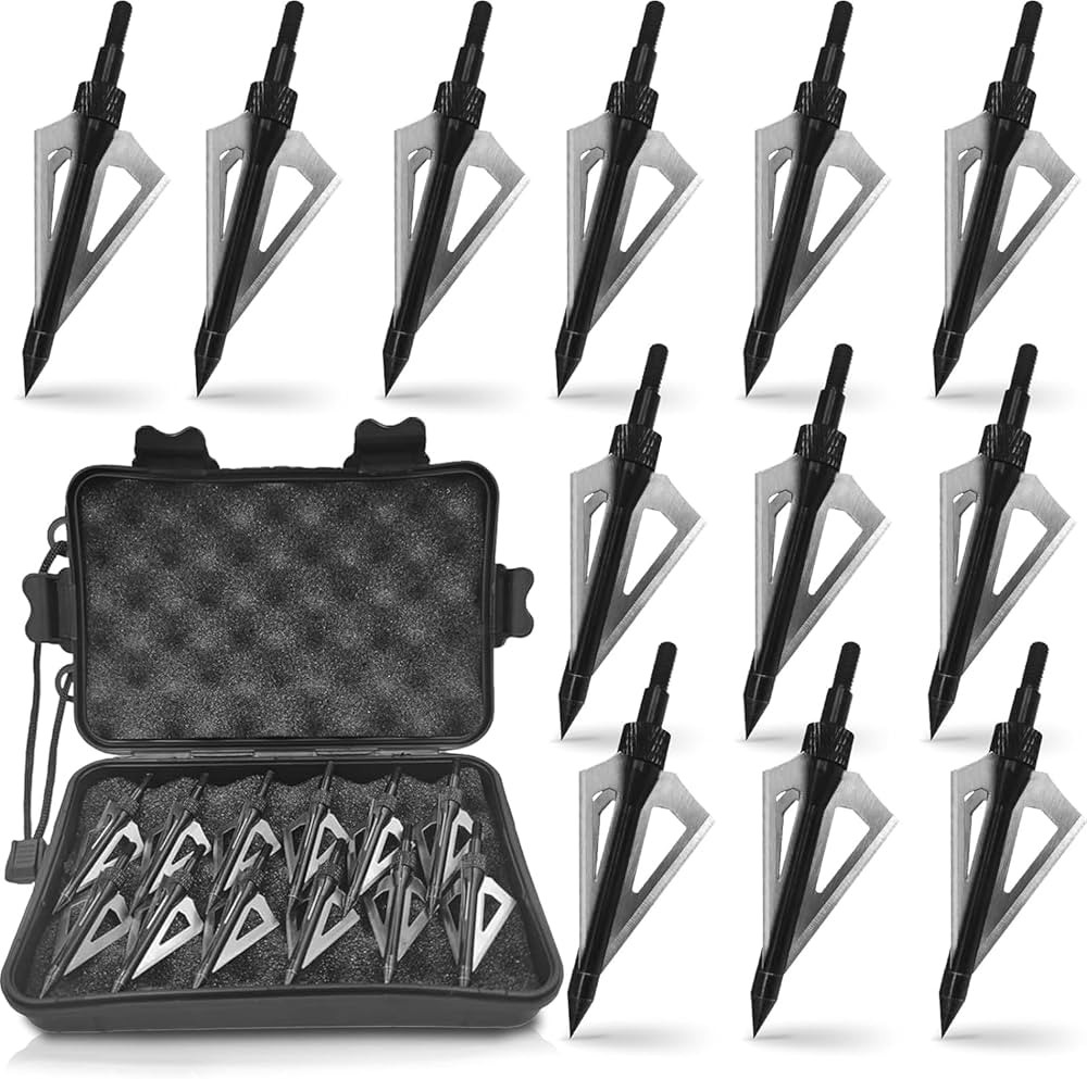 Amazon.com : AREYCVK Archery Broadheads, 100 Grains Screw in Arrow Archery 3 Blades Hunting Heads... | Amazon (US)